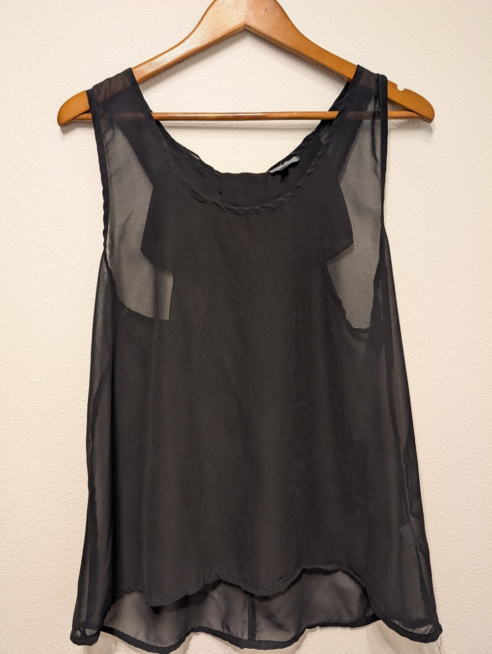 Charlotte Russe Black Sheer Chiffon Tank Top
